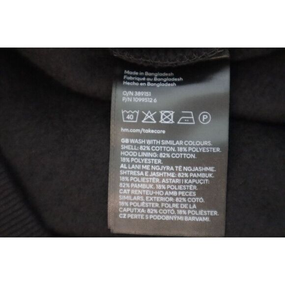 H&M Women's Sz Medium Black Oversized Fit Pullover Hoodie Sweatshirt - Picture 5 of 8